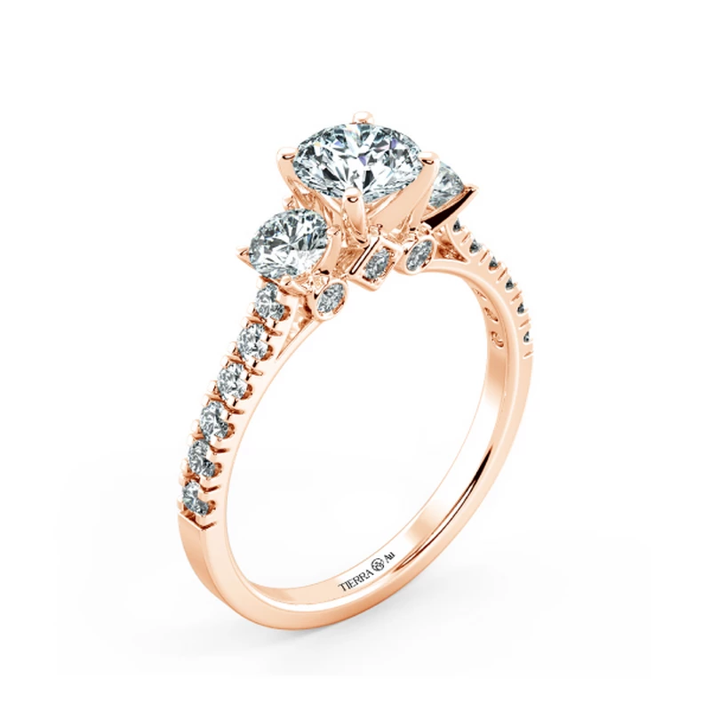 Nhẫn đính hôn Threestone có 3 bridge accent NCH3205 4